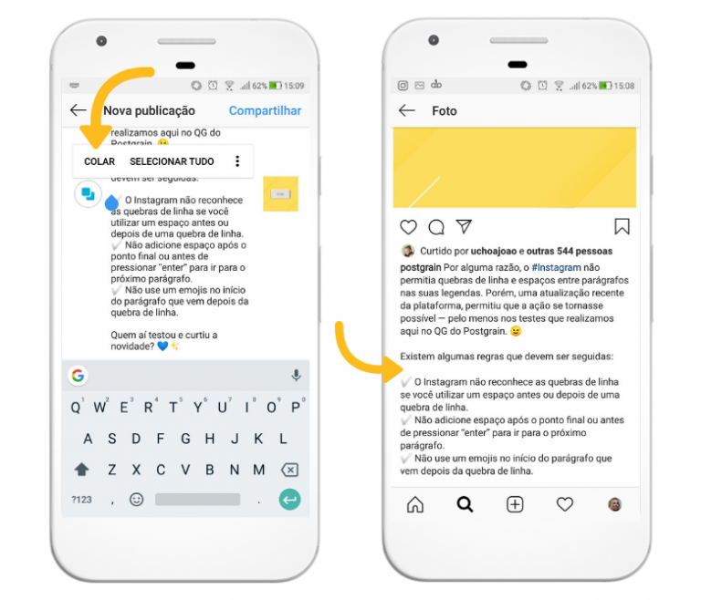 pular linha instagram 1 em Como pular linha no instagram (2023) pular linha instagram 1 no Hello Mídia